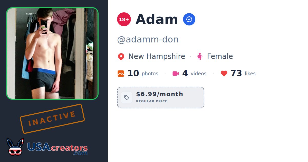adamm-don OnlyFans Stats (Dormant) | USACreators