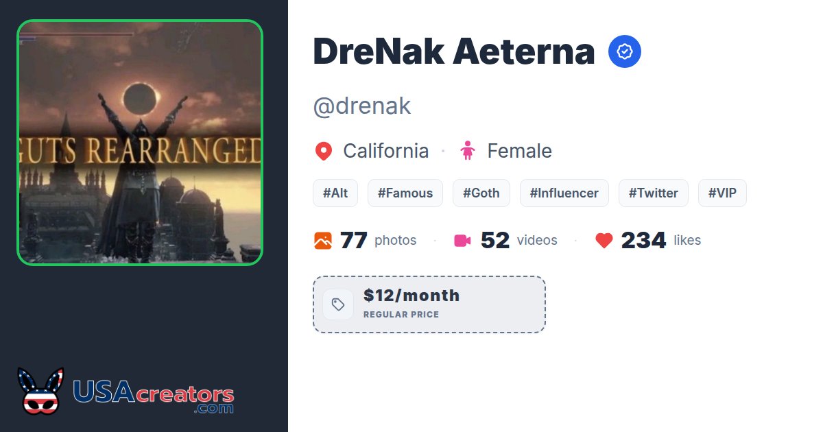 drenak OnlyFans Stats | USACreators